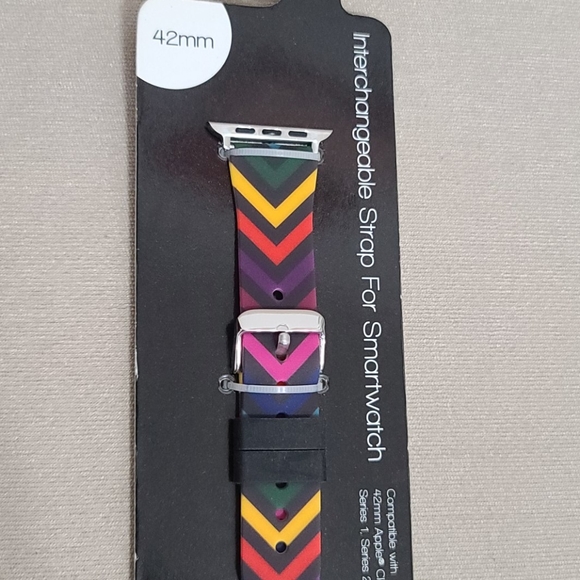 I.N.C. Black Rainbow Chevron Silicone strap band - Picture 8 of 9